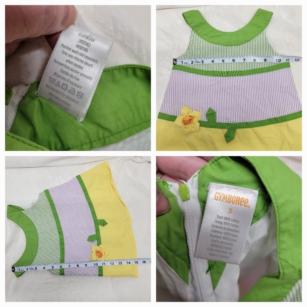 Gymboree Girls Shirt-Dress Top Size 3 Summer Spring Easter - Picture 5 of 11
